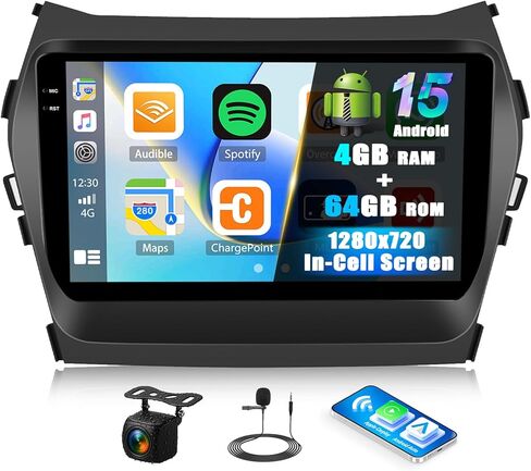 SIXTOP [2+64G] Android Car Stereo for Hyundai Santa Fe IX45 2013-2018 with Carplay Android Auto Mirror Link Change Theme 9 inch Touchscreen FM RDS HiFi Bluetooth WiFi GPS+Camera & MIC in Saudi Arabia
