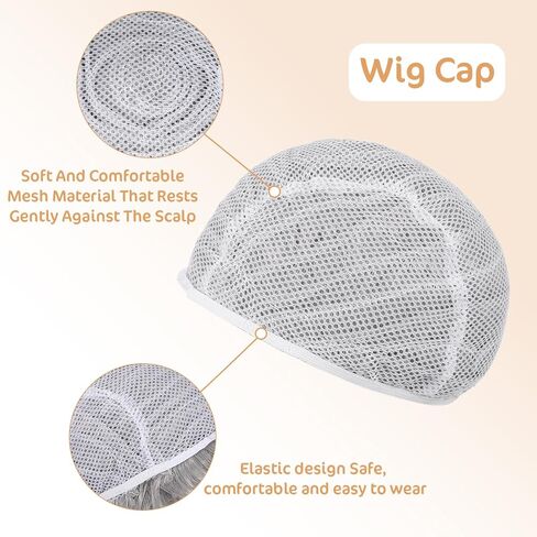 7Pcs Old Lady Wig Costume Set, Short Curly Grandma Gray Wigs for Women, Fun Wigs Light Gray Glasses Cap Faux Pearl Bead Necklace Chain Earrings Bracelet for Cosplay Halloween Party in Saudi Arabia