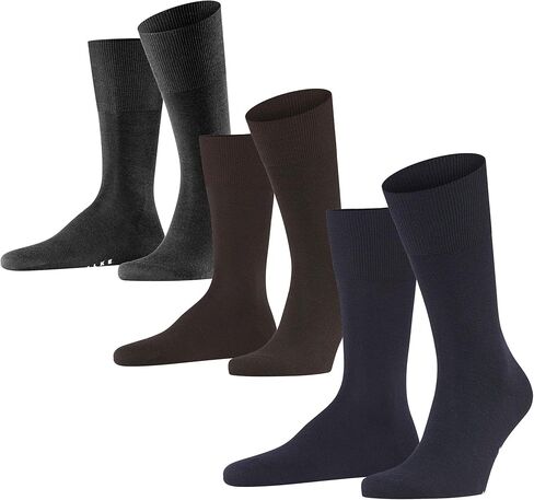 FALKE Airport Premium Dress Sock Workday Bundle, Size 11-12, Black Blue Brown in Saudi Arabia