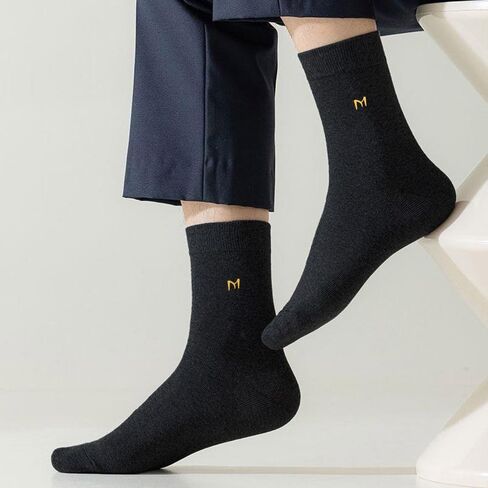 3 Pairs Mid-Calf Men’s Socks Casual four Seasons Business Breathable Sweat Anti-odor Cotton Long Socks Black in Saudi Arabia