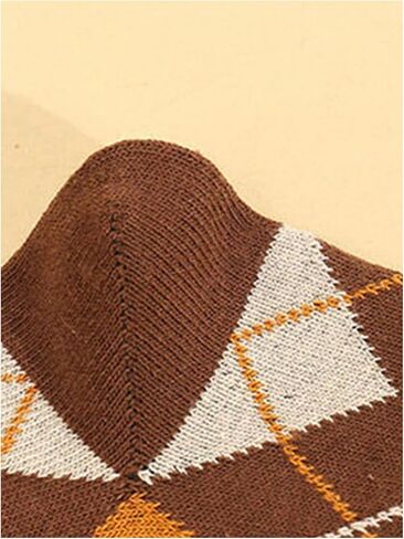 WDIRARA Men's 5 Pairs Argyle Pattern Mid Calf Socks Breathable Soft Crew Socks in Saudi Arabia