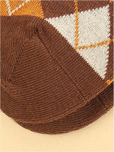 WDIRARA Men's 5 Pairs Argyle Pattern Mid Calf Socks Breathable Soft Crew Socks in Saudi Arabia