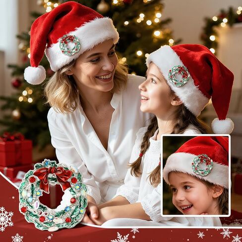 yowivon عيد الميلاد دبابيس بروش للنساء، الأزياء الكريستال حجر الراين تألق خمر عيد الميلاد عطلة الملحقات مجوهرات دبوس هدية لشجرة عيد الميلاد لها، اكليلا من الزهور، ندفة الثلج، الملاك، قصب الحلوى in Kuwait