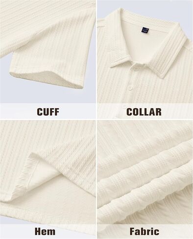 Alimens & Gentle Mens Polo Shirts Short Sleeve Textured Knit Casual Beach Vacation Stretchy Golf Shirts in Saudi Arabia