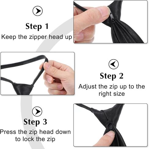 4 Pcs Zipper Ties for Women Adjustable Men's Neckties Pre-Tied Necktie Zip on Tie for Zipper Skinny Necktie Clip on Slim Tie Solid Color Neck Ties Wedding Business Formal in Saudi Arabia