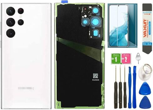 Pop-one Galaxy S22 Ultra Back Glass Cover Housing Door Replacement for Samsung Galaxy S22 Ultra + Tools (Green) in Saudi Arabia