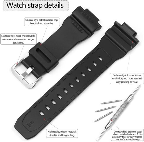 Men's GW-7900 Replacement Band Compatible with G Shock GW-7900B G7900 Watch Strap GW7900B G7900A-4 Sport Waterproof Resin Bracelet in Kuwait