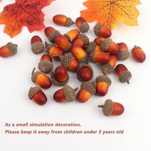 Fake Acorns for Decorations Artificial Acorn for Crafts 50pcs Lifelike Simulation Acorns for Squirrels Thanksgiving Christmas Ornaments Natural Decoration, Curry 0.7 * 1.2 * 0.7in (Brown) in Saudi Arabia