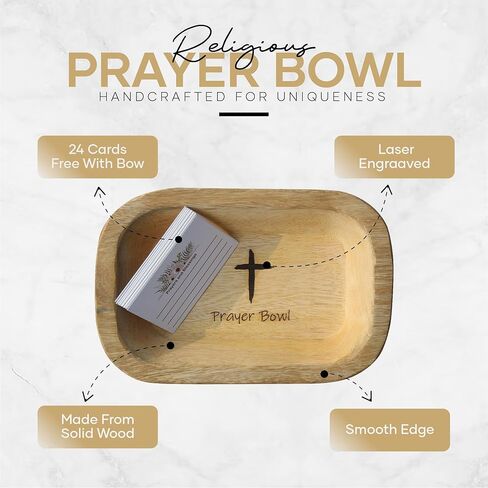 Prayer bowl | prayer gift for women (24 free cards) | religious gifts for women | spiritual gifts for women | christian gifts for women faith (Design-1) in Kuwait