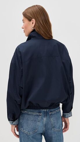 Pixie Market Women's Plaid Contrast Bomber Jacket in Saudi Arabia