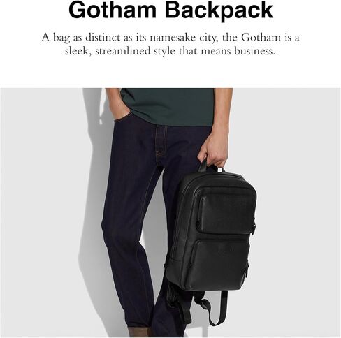 COACH Men's Signature Gotham Backpack, Charcoal/Black, Standard in Saudi Arabia