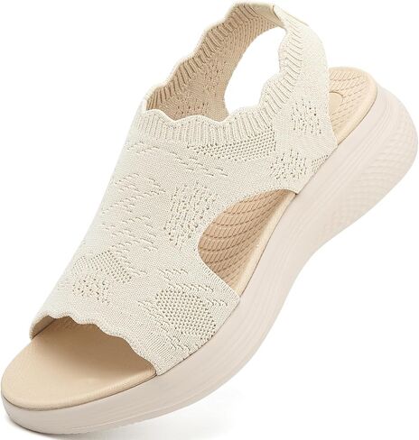 Womens Orthopedic Sandals Ladies Arch Support Walking Sandals with Comfortable Plantar Fasciitis Open Toe Slip On Sport Athletic Sandals in Saudi Arabia