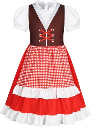 WonderBabe Girls Pioneer Dress Colonial Dress Girls Prairie Costume Kids Halloween Party Dress up Outfits in Saudi Arabia