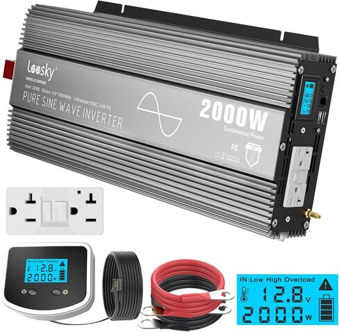 300 واط محول لعاكس الطاقة النقي 300 واط إلى 110 فولت AC محول الطاقة مع 30W PD USB-C & QC3.0 in Kuwait