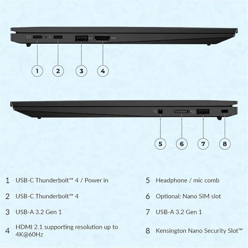 Lenovo ThinkPad X1 Carbon Gen 11 ، 13th Intel I7-1365U ، 14 "عرض Wuxga IPS ، 32 جيجابايت من ذاكرة الوصول العشوائي LPDDR5 ، 1 تيرابايت NVME SSD ، لوحة المفاتيح الخلفية ، قارئ بصمات الأصابع ، W11 Pro ، Black in Saudi Arabia