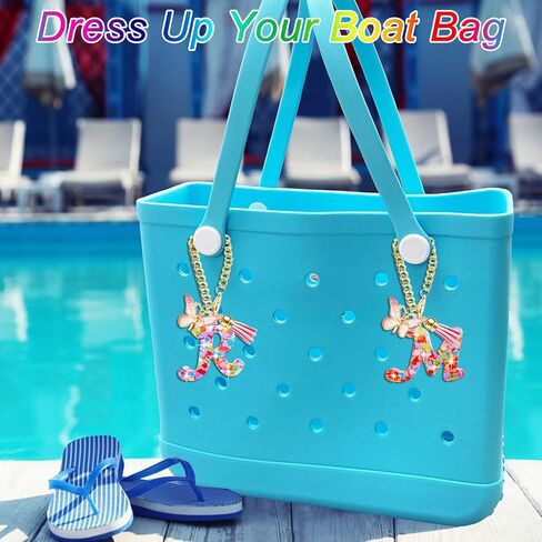 Letter Keychains Charms for Bogg Bag, Pink Love Sequin Decorative Letter Accessories Charms for Simply Southern Bag. in Saudi Arabia