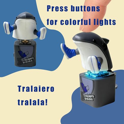 Italian Brainrot Keychain Fidget Toy with Sound & LED Light – Tralalero Tralala Shark, Tung Tung Tung Sahur | Fun, Portable Stress Relief for Kids & Adults (Tralalero Tralala) in Saudi Arabia