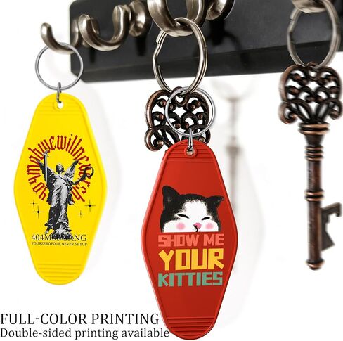 Custom Keychains 30-300PCS, Personalized Photo Key Chain Bulk Double-Sided Printing, 12 Color Vintage Personalized Motel Key Tags Label for Hotel Supplies Event Promotion Gift in Saudi Arabia