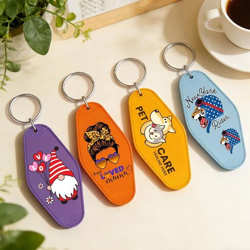 Custom Keychains 30-300PCS, Personalized Photo Key Chain Bulk Double-Sided Printing, 12 Color Vintage Personalized Motel Key Tags Label for Hotel Supplies Event Promotion Gift in Saudi Arabia