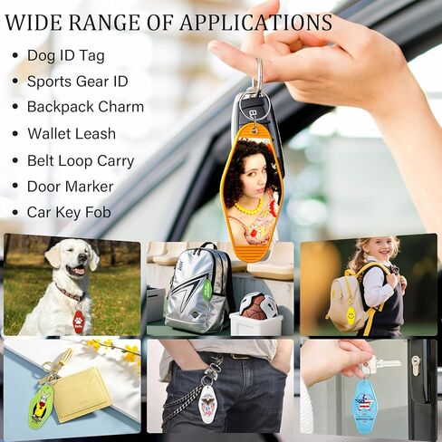 Custom Keychains 30-300PCS, Personalized Photo Key Chain Bulk Double-Sided Printing, 12 Color Vintage Personalized Motel Key Tags Label for Hotel Supplies Event Promotion Gift in Saudi Arabia