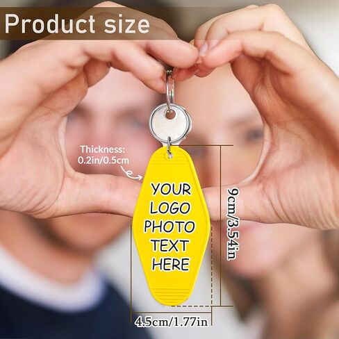 Custom Keychains 30-300PCS, Personalized Photo Key Chain Bulk Double-Sided Printing, 12 Color Vintage Personalized Motel Key Tags Label for Hotel Supplies Event Promotion Gift in Saudi Arabia