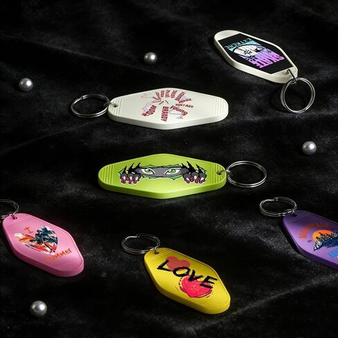 Custom Keychains 30-300PCS, Personalized Photo Key Chain Bulk Double-Sided Printing, 12 Color Vintage Personalized Motel Key Tags Label for Hotel Supplies Event Promotion Gift in Saudi Arabia