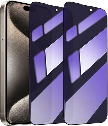 2 Pack Compatible with iPhone 14 Pro Privacy Screen Protector, Anti-Blue Light Eye Protection Anti-Spy Private Tempered Glass Film 6.1 Inches, Scratch Resistant, Full Coverage, Case Friendly in Saudi Arabia