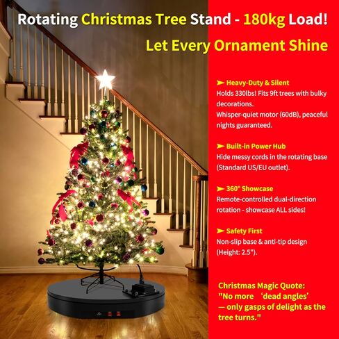 19.7In/50cm Large Motorized Rotating Display Stand,400Lb Capacity Electric rotary table,360°Rotating Platform,Heavy Duty Motorized Electric Turntable,Exhibition Rotating Table with Power Outlet in Saudi Arabia