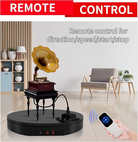 19.7In/50cm Large Motorized Rotating Display Stand,400Lb Capacity Electric rotary table,360°Rotating Platform,Heavy Duty Motorized Electric Turntable,Exhibition Rotating Table with Power Outlet in Saudi Arabia