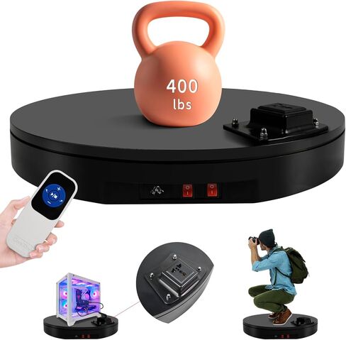 19.7In/50cm Large Motorized Rotating Display Stand,400Lb Capacity Electric rotary table,360°Rotating Platform,Heavy Duty Motorized Electric Turntable,Exhibition Rotating Table with Power Outlet in Saudi Arabia