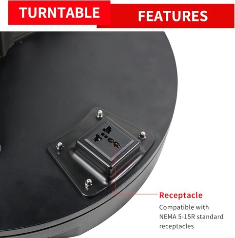 19.7In/50cm Large Motorized Rotating Display Stand,400Lb Capacity Electric rotary table,360°Rotating Platform,Heavy Duty Motorized Electric Turntable,Exhibition Rotating Table with Power Outlet in Saudi Arabia