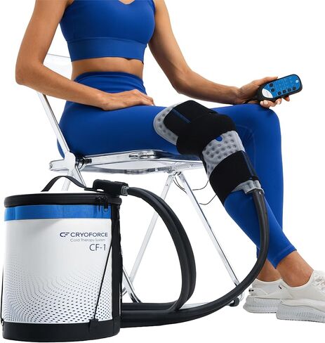 CF-1 Cold Therapy Machine for Knee Surgery Recovery, Quiet Ice Therapy System for Home Bedside Overnight Use with Programmable Timer, Large Capacity Cooling for ACL, TKR, Knee Replacement in Kuwait