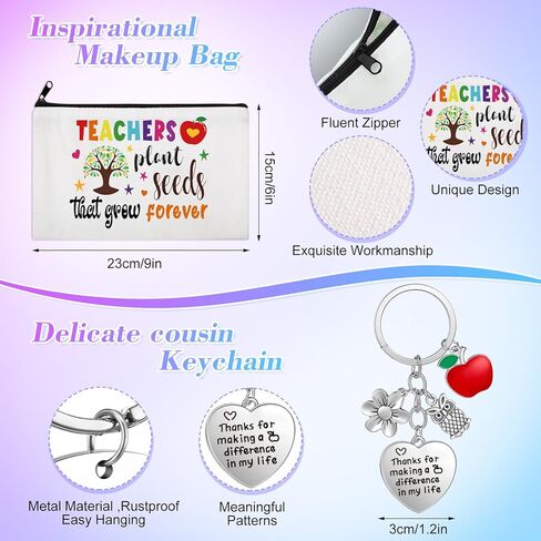 Liitrsh 21 Pcs Teacher Appreciation Gifts Bulk for Christmas Novelty Teacher Socks If You Can Read This Makeup Bags Keychains in Saudi Arabia