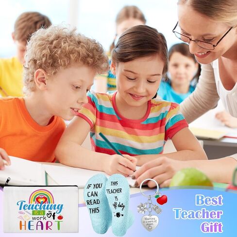 Liitrsh 21 Pcs Teacher Appreciation Gifts Bulk for Christmas Novelty Teacher Socks If You Can Read This Makeup Bags Keychains in Saudi Arabia