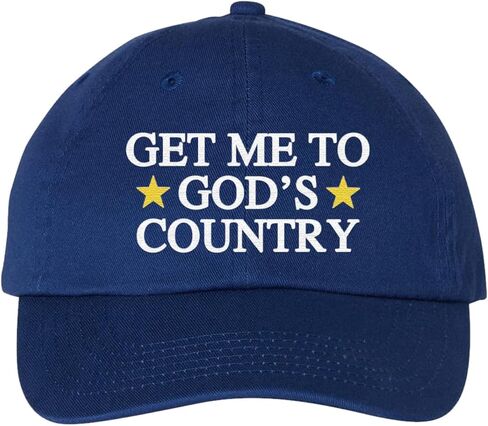 Get Me To God's Country - Navy Blue Embroidered Dad Hat in Saudi Arabia