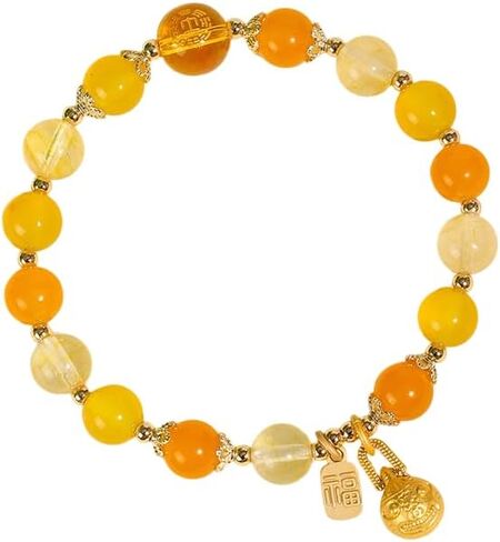 Five Elements Feng Shui Bracelet for Women – Crystal Beaded Energy Bracelet with Imperial Palace-Style Gold-Swallowing Beast, Good Luck, Wealth & Positive Energy in Saudi Arabia