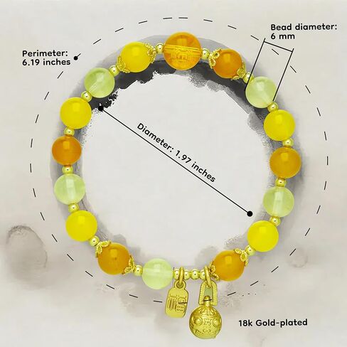 Five Elements Feng Shui Bracelet for Women – Crystal Beaded Energy Bracelet with Imperial Palace-Style Gold-Swallowing Beast, Good Luck, Wealth & Positive Energy in Saudi Arabia