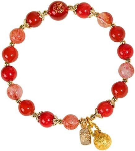 Five Elements Feng Shui Bracelet for Women – Crystal Beaded Energy Bracelet with Imperial Palace-Style Gold-Swallowing Beast, Good Luck, Wealth & Positive Energy in Saudi Arabia