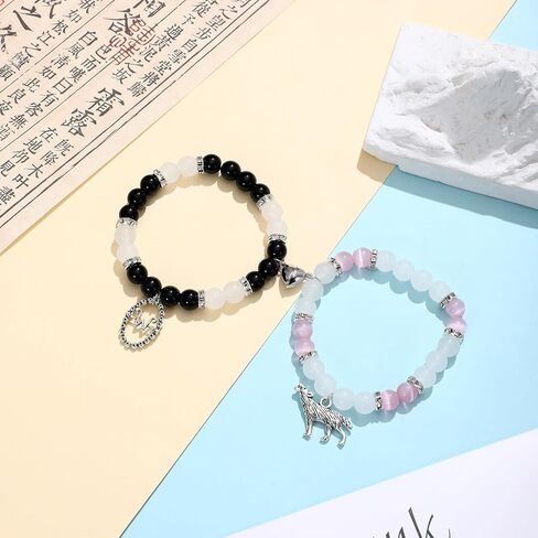 Horror Wolf Inspired Matching Bracelets for Couples Best Friends BFF Friendship Bracelets for Women Men Halloween Christmas Gift in Saudi Arabia