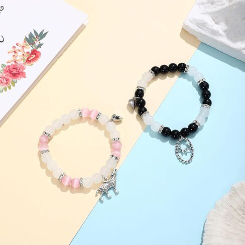 Horror Wolf Inspired Matching Bracelets for Couples Best Friends BFF Friendship Bracelets for Women Men Halloween Christmas Gift in Saudi Arabia
