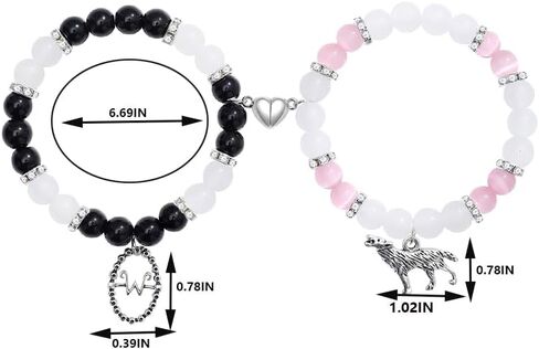 Horror Wolf Inspired Matching Bracelets for Couples Best Friends BFF Friendship Bracelets for Women Men Halloween Christmas Gift in Saudi Arabia