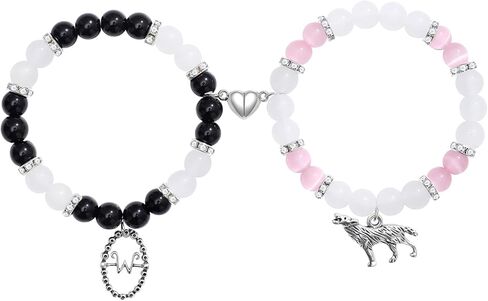 Horror Wolf Inspired Matching Bracelets for Couples Best Friends BFF Friendship Bracelets for Women Men Halloween Christmas Gift in Saudi Arabia