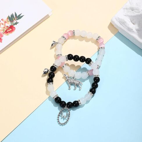 Horror Wolf Inspired Matching Bracelets for Couples Best Friends BFF Friendship Bracelets for Women Men Halloween Christmas Gift in Saudi Arabia