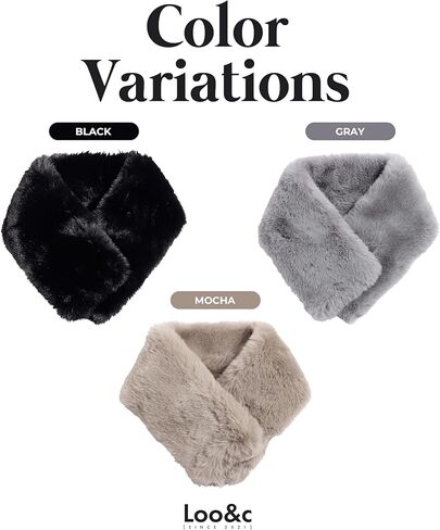 Magnet Faux Fur Tippet Women's Scarf, Thick Neck Wrap, Cold Protection, Warm Collar Winter Snood in Saudi Arabia
