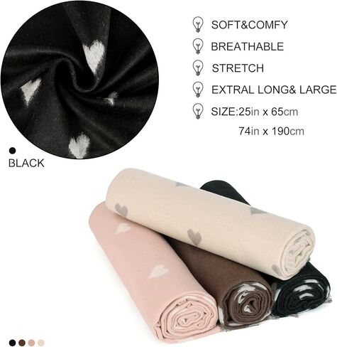 Sumato Double Sided Scarf for Women Heart Print & Letter B Winter Scarves Soft Cashmere Feel Lightweight Warm Shawl in Saudi Arabia