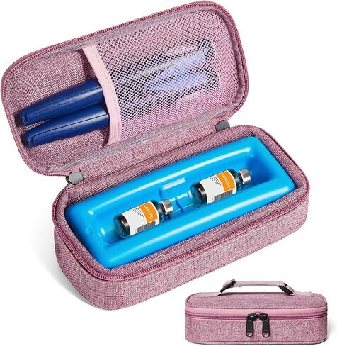 Insulin Vial Cooler Travel Case TSA Approved, Portable Medication Cooler for Insulin Vials and Pens, Compact Insulin Cooler Travel Case with Reusable Ice Brick for Long-Lasting Cooling (Blue) in Saudi Arabia