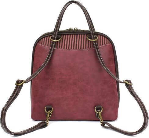 Chala Group Chala Handbags Convertible Mini Backpack Purse and Double Fold Wallet Bundle, Multi-Color (Bundgury Backpack and Paw Print Wallet Set) in Saudi Arabia