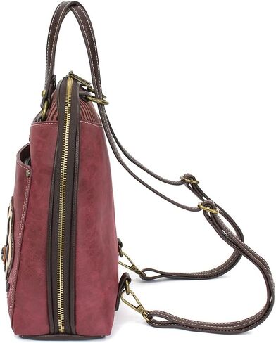 Chala Group Chala Handbags Convertible Mini Backpack Purse and Double Fold Wallet Bundle, Multi-Color (Bundgury Backpack and Paw Print Wallet Set) in Saudi Arabia