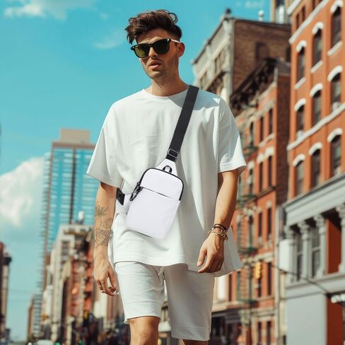 Shoulder Crossbody Bag Outdoor Sports Oxford Cloth Waterproof Backpack,White in Saudi Arabia