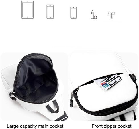 Shoulder Crossbody Bag Outdoor Sports Oxford Cloth Waterproof Backpack,White in Saudi Arabia